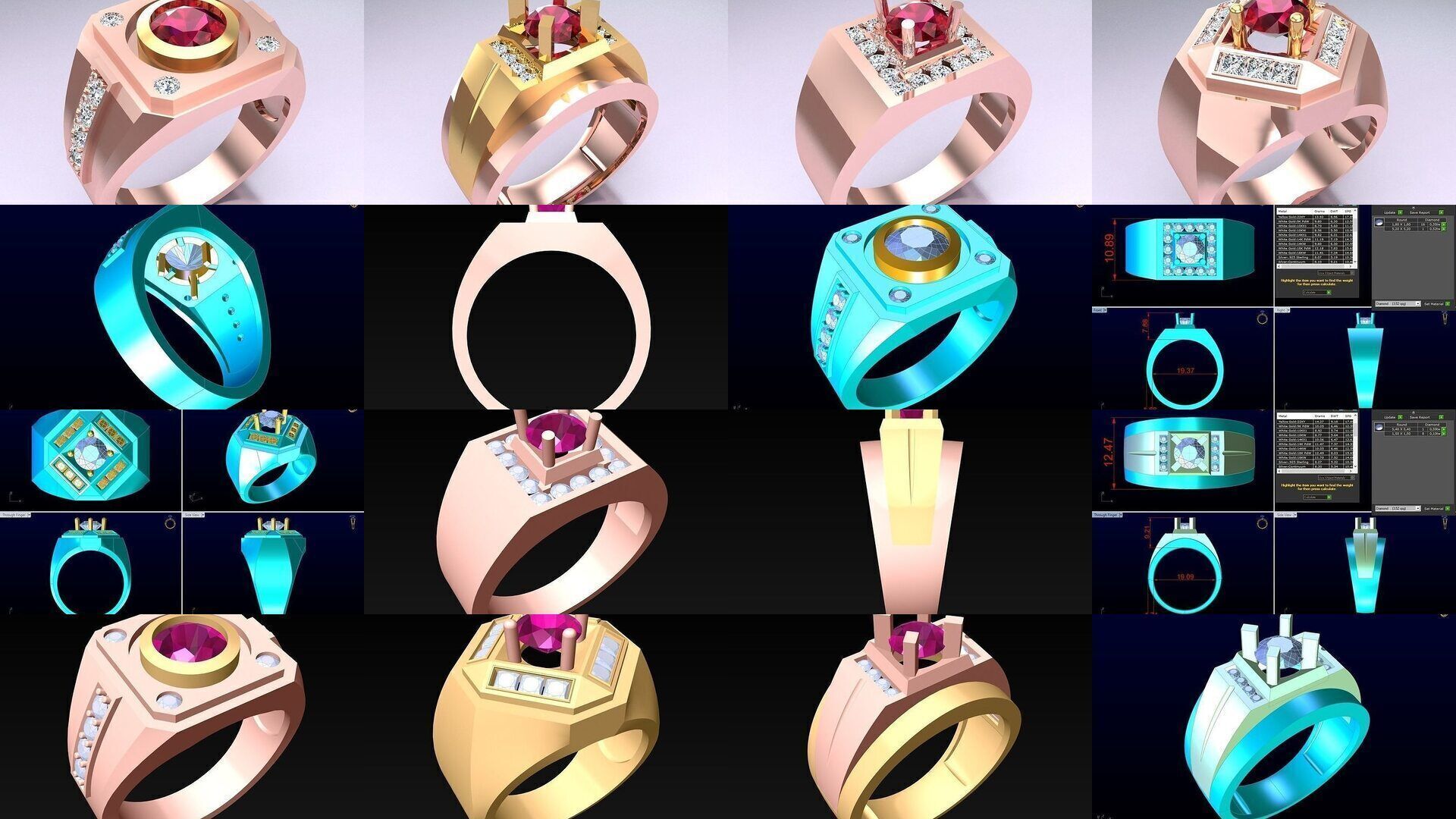 100 Mens Rings - Collection 3d Model - ME01 _17