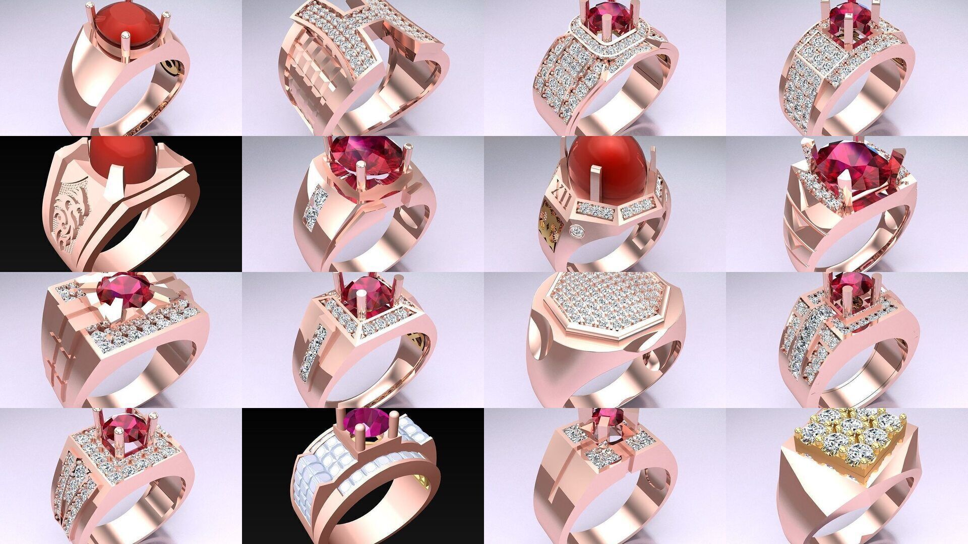 100 Mens Rings - Collection 3d Model - ME01 _15