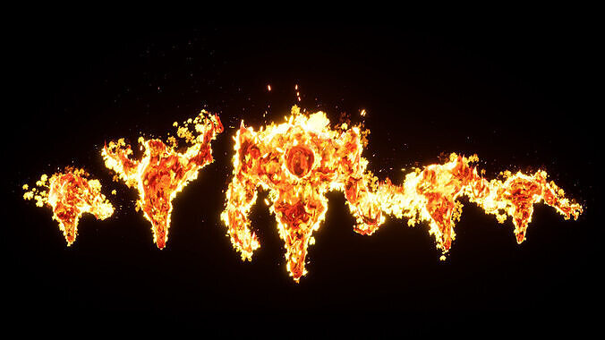 Fire elemental low-poly game engine ready 3D model Low-poly 3D model
