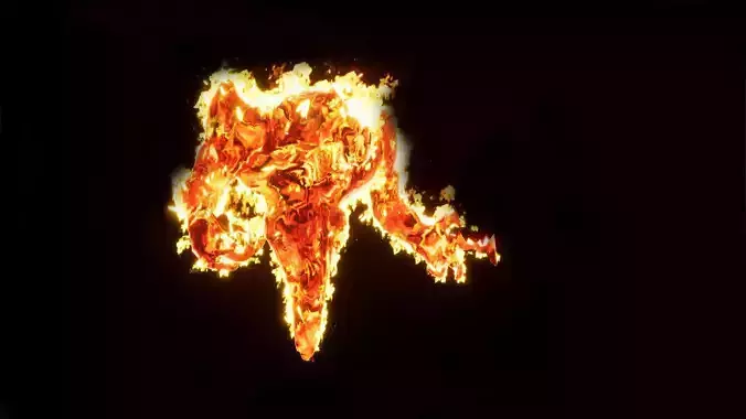 Fire elemental low-poly game engine ready 3D model Low-poly 3D model