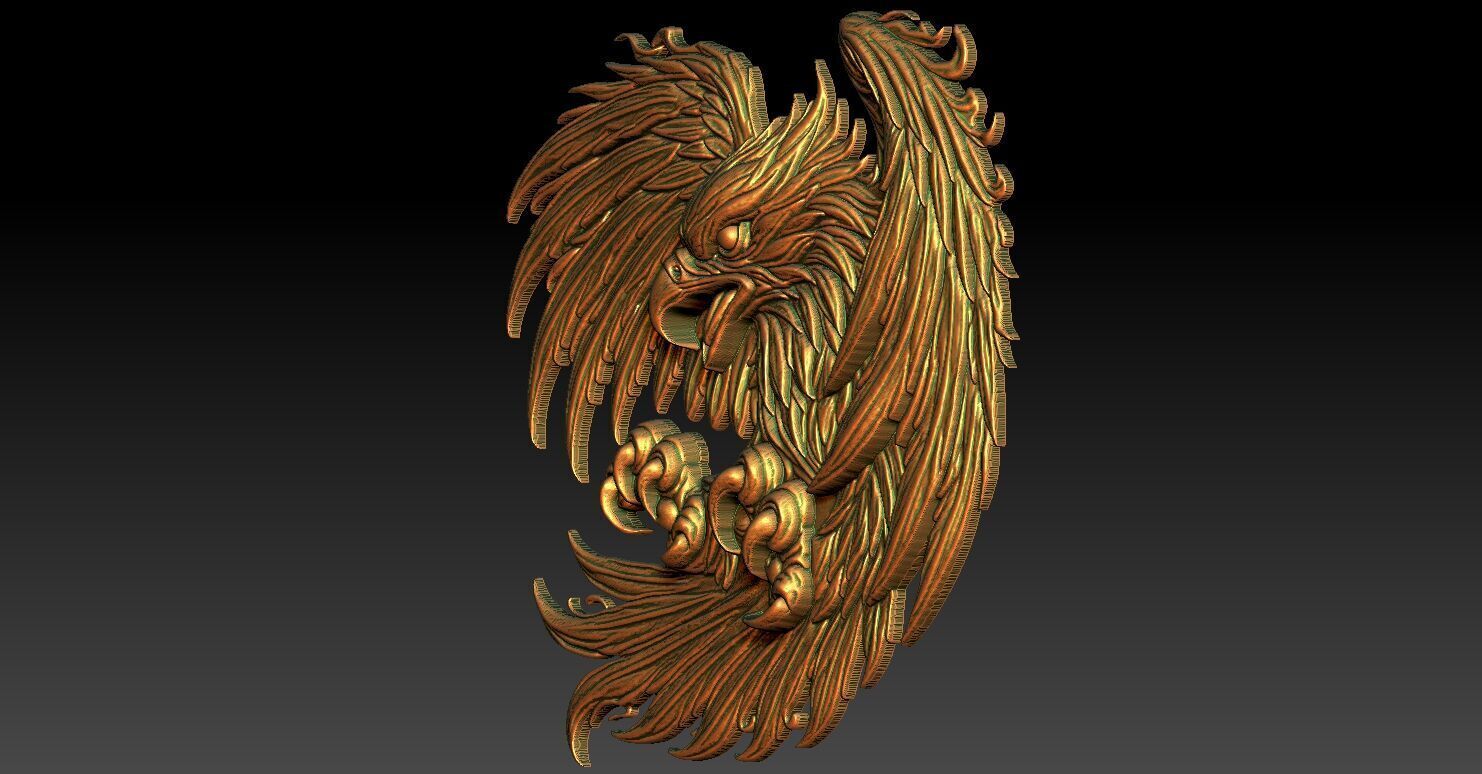 1 eagle CNC Relief Model 3D print model_2