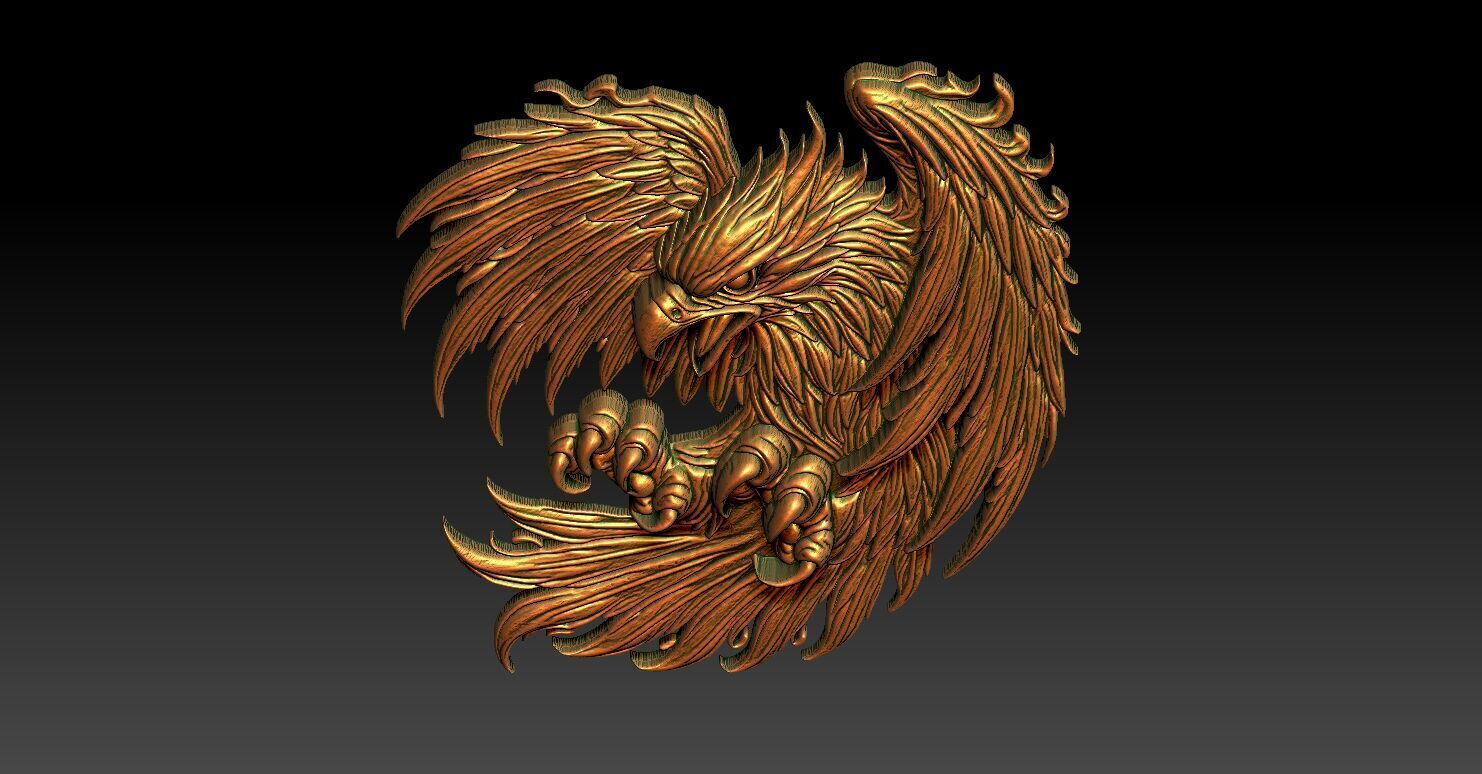 1 eagle CNC Relief Model 3D print model_4