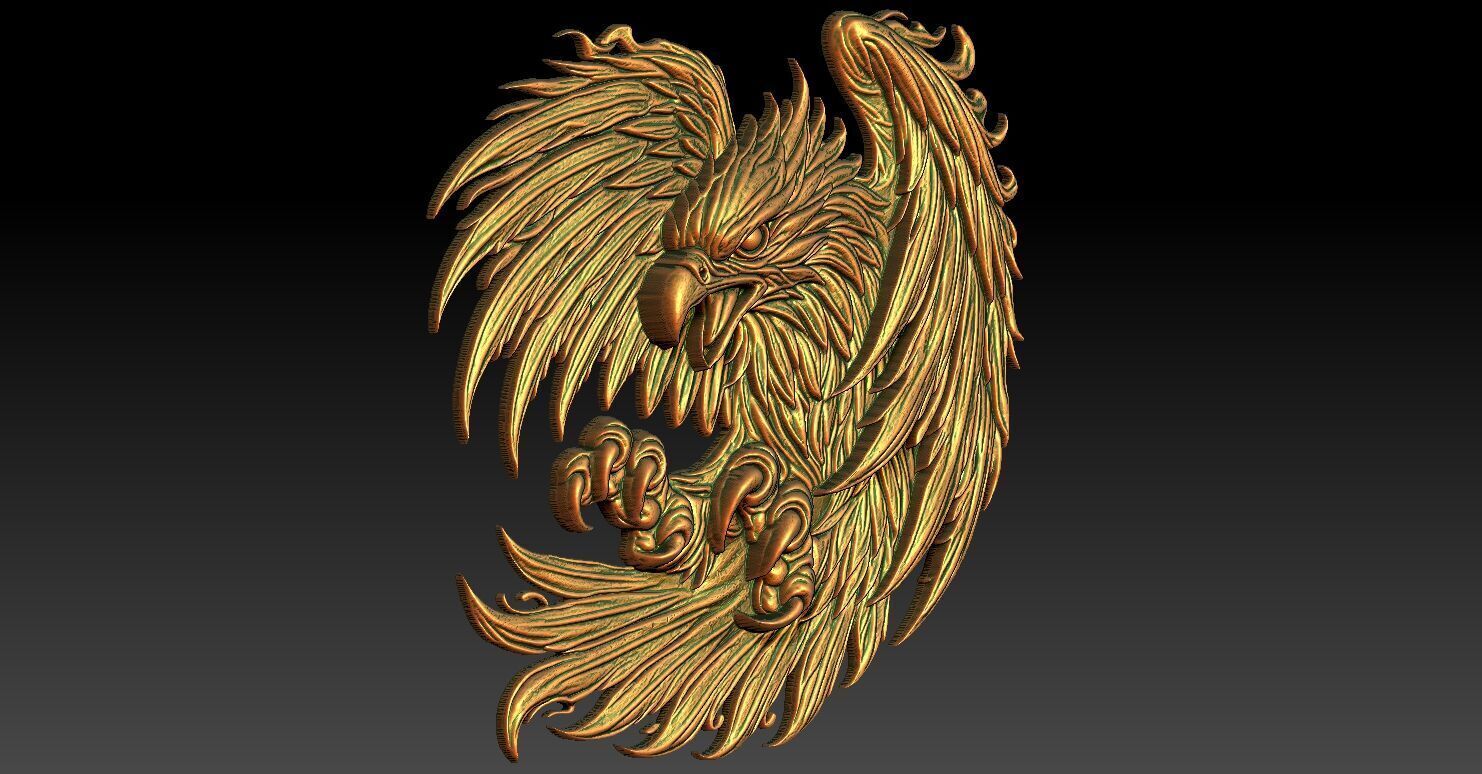1 eagle CNC Relief Model 3D print model_1