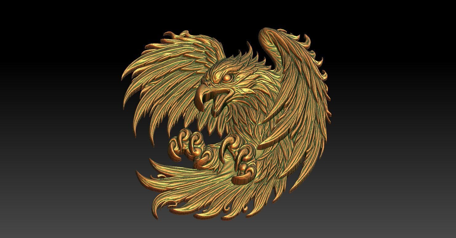 1 eagle CNC Relief Model 3D print model_3