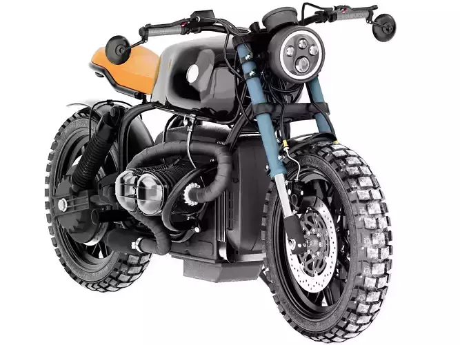 black motorcycle 3D model