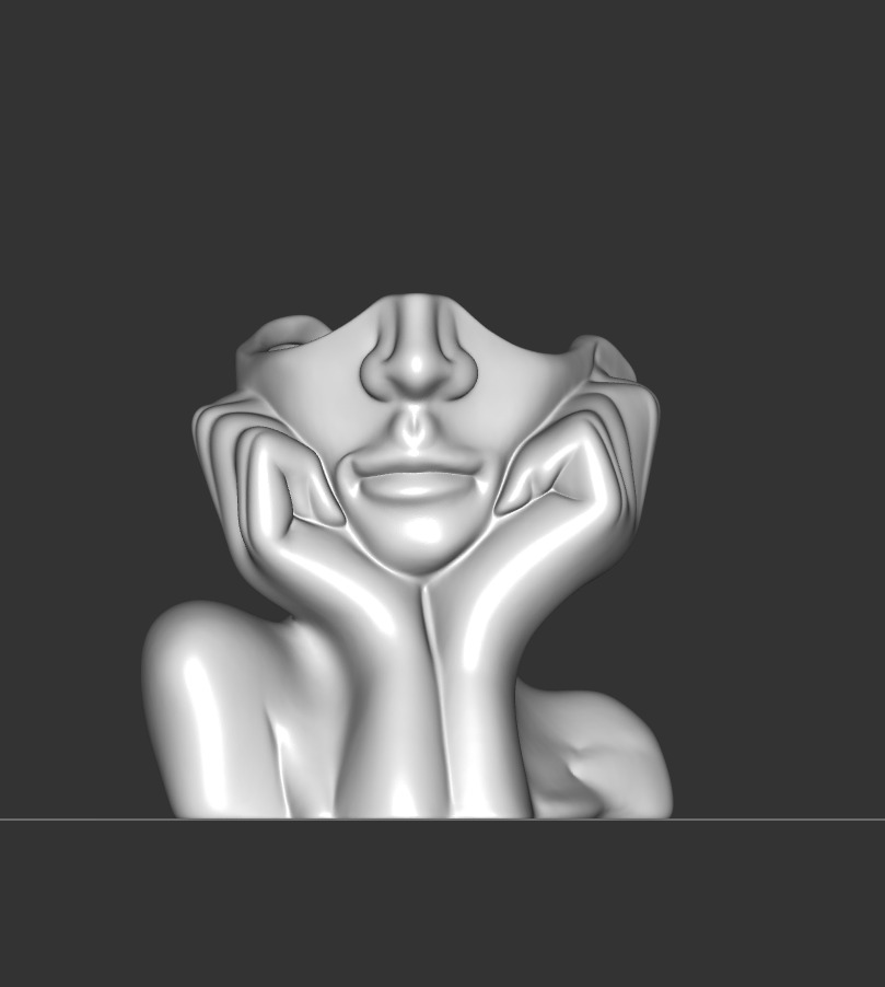 Female Torso Vase Hollowed Head for Floral Arrangements 3D print model_1
