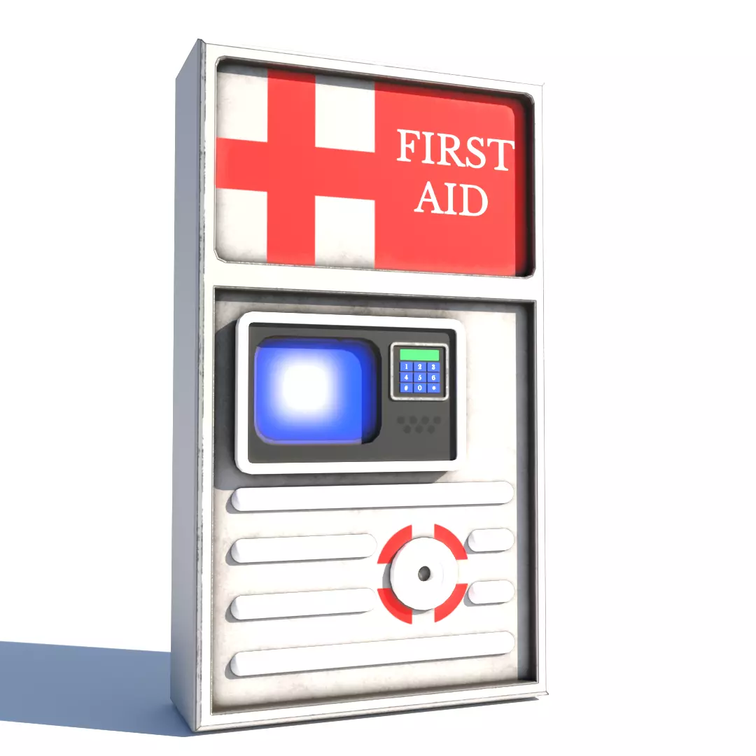 low poly model First aid kit for game engine 3d Model Low-poly 3D model_0
