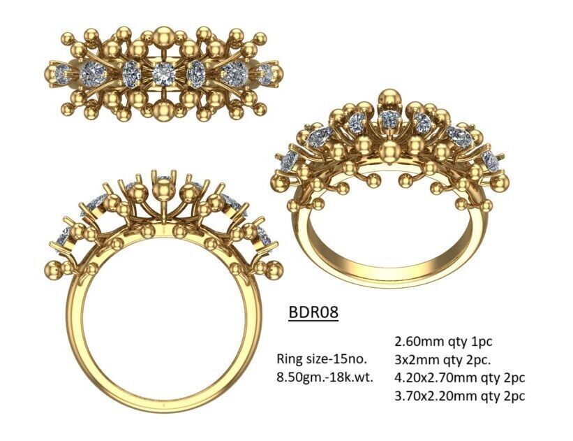 Diamond Ring 3D print model_2