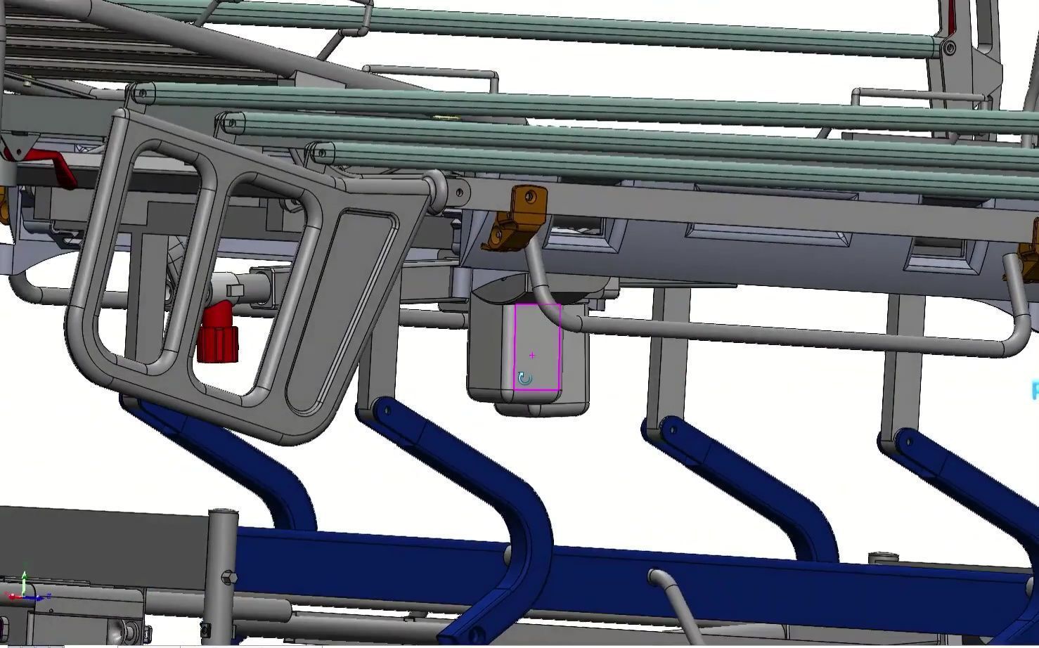 Hospital Adjustable Bed with Side Rails and Swivel Casters 3D model_5