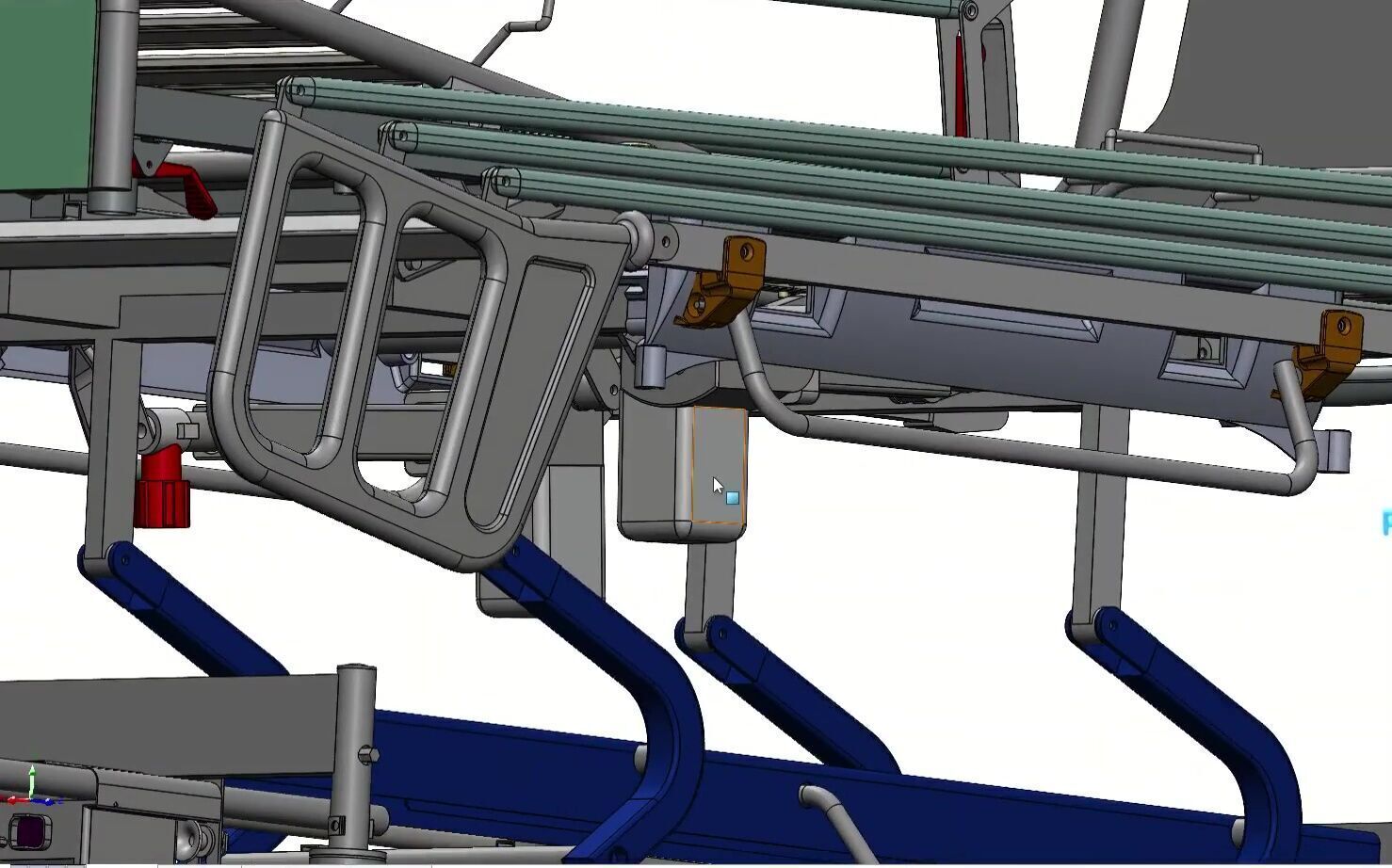 Hospital Adjustable Bed with Side Rails and Swivel Casters 3D model_14