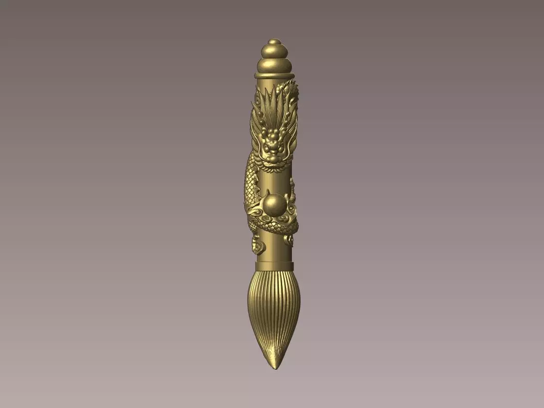 Dragon Brush Pen 3D Model 3D print model_0