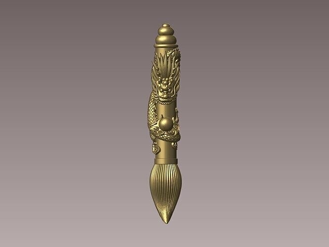 Dragon Brush Pen 3D Model 3D print model