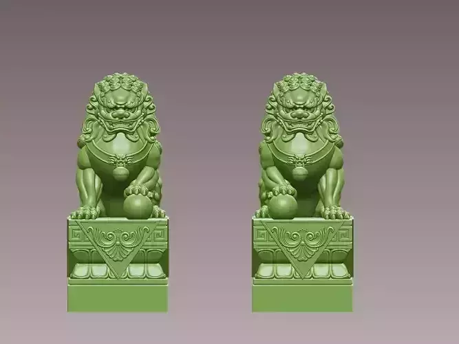 Chinese Guardian Lion 3D print model