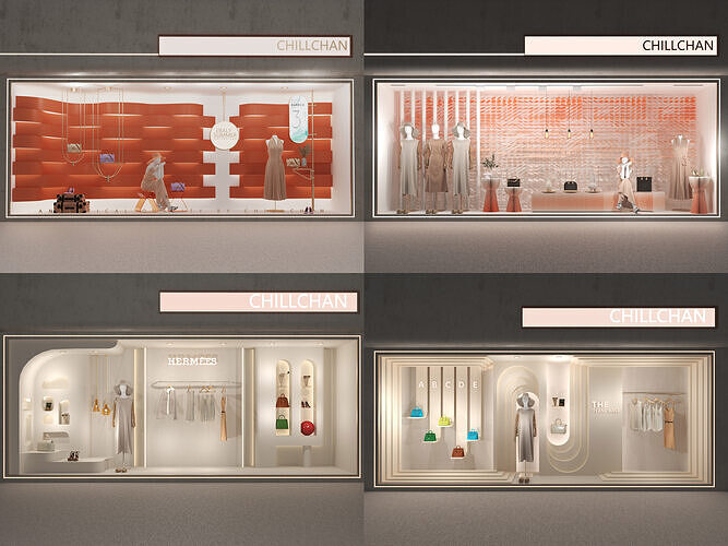 Woman Mannequin Clothes Shop Showcase 3D model