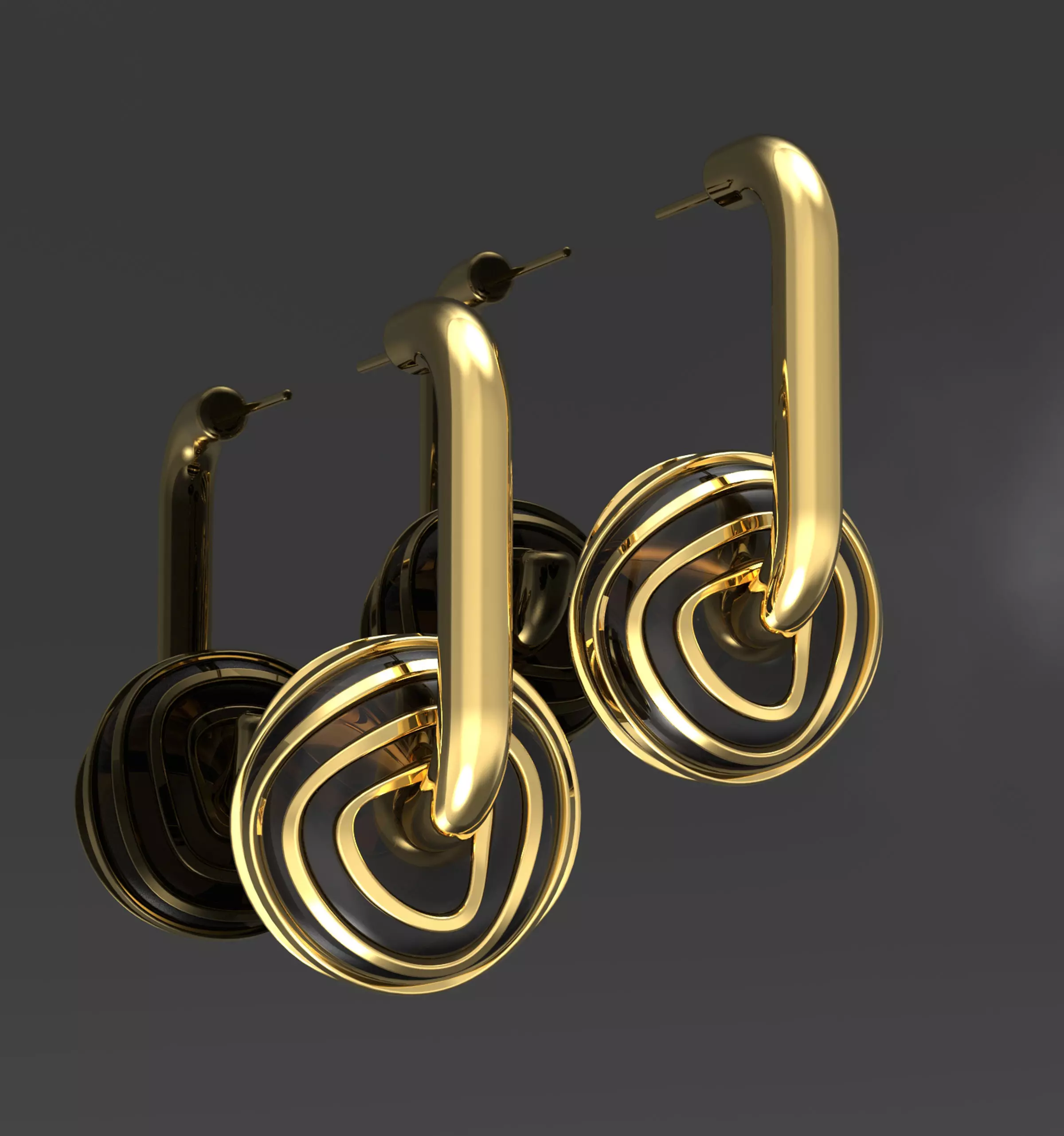 Earrings modified lines 3D model_0