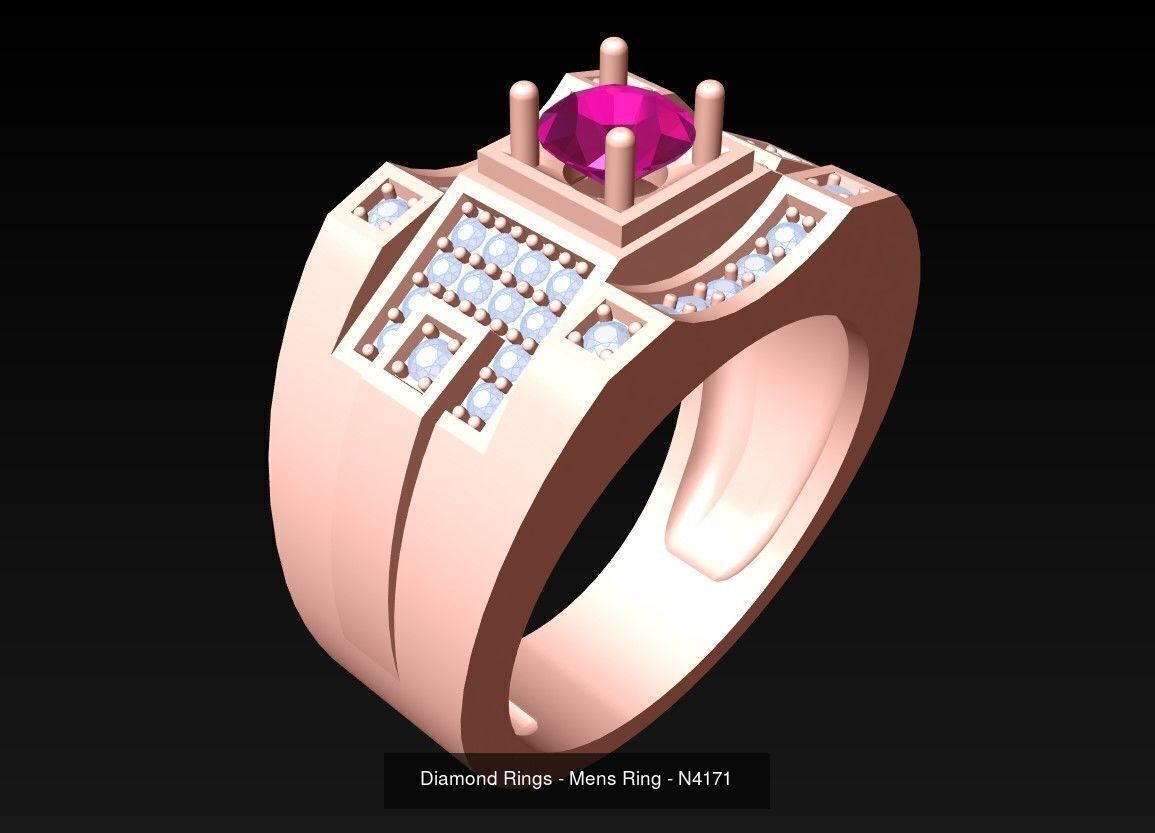 100 Mens Rings - Collection 3d Model - ME03 _46