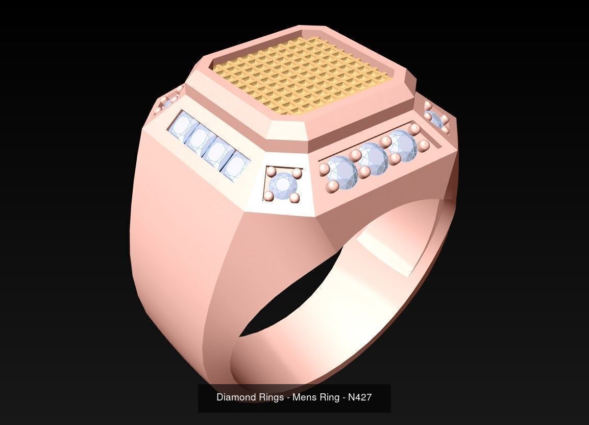 100 Mens Rings - Collection 3d Model - ME03 _93