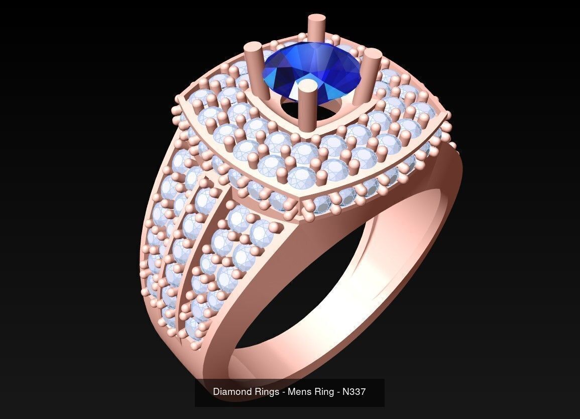 100 Mens Rings - Collection 3d Model - ME03 _116