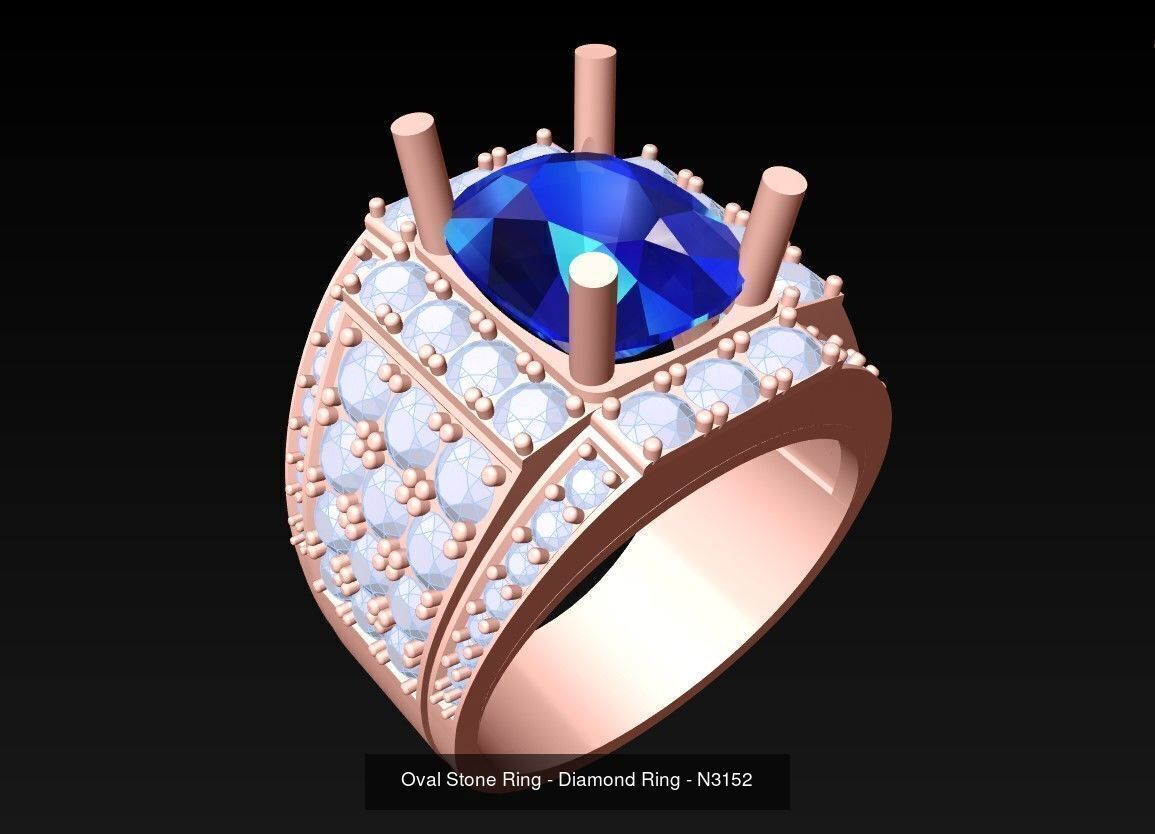 100 Mens Rings - Collection 3d Model - ME03 _105