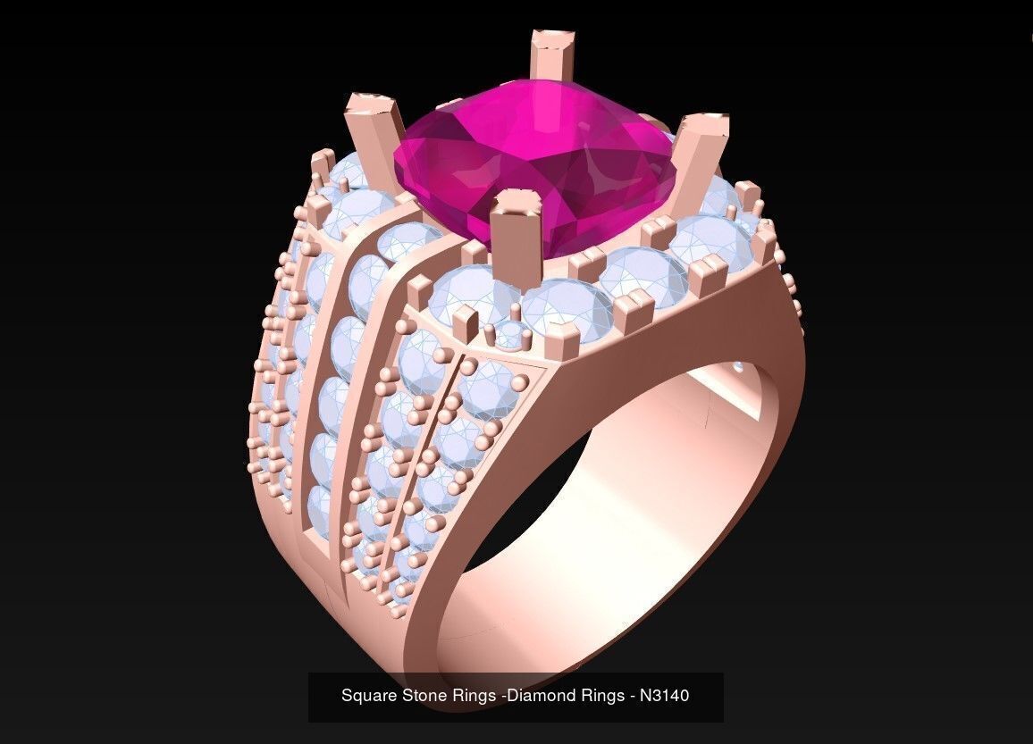 100 Mens Rings - Collection 3d Model - ME03 _118