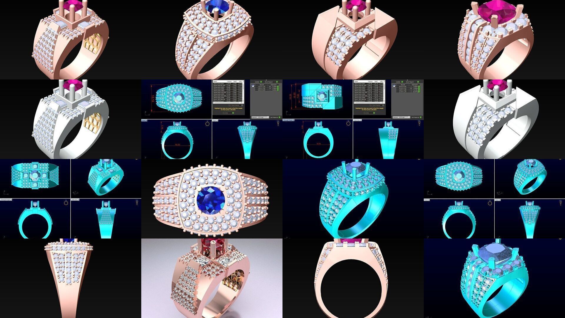 100 Mens Rings - Collection 3d Model - ME03 _17