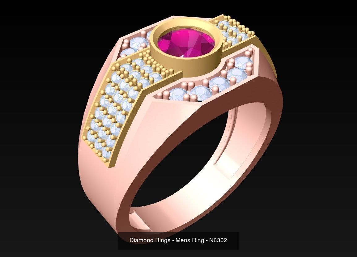100 Mens Rings - Collection 3d Model - ME03 _101