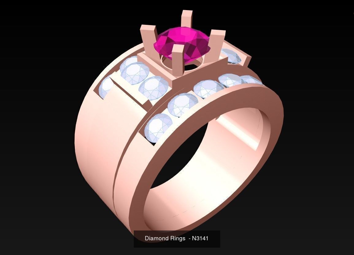100 Mens Rings - Collection 3d Model - ME03 _63