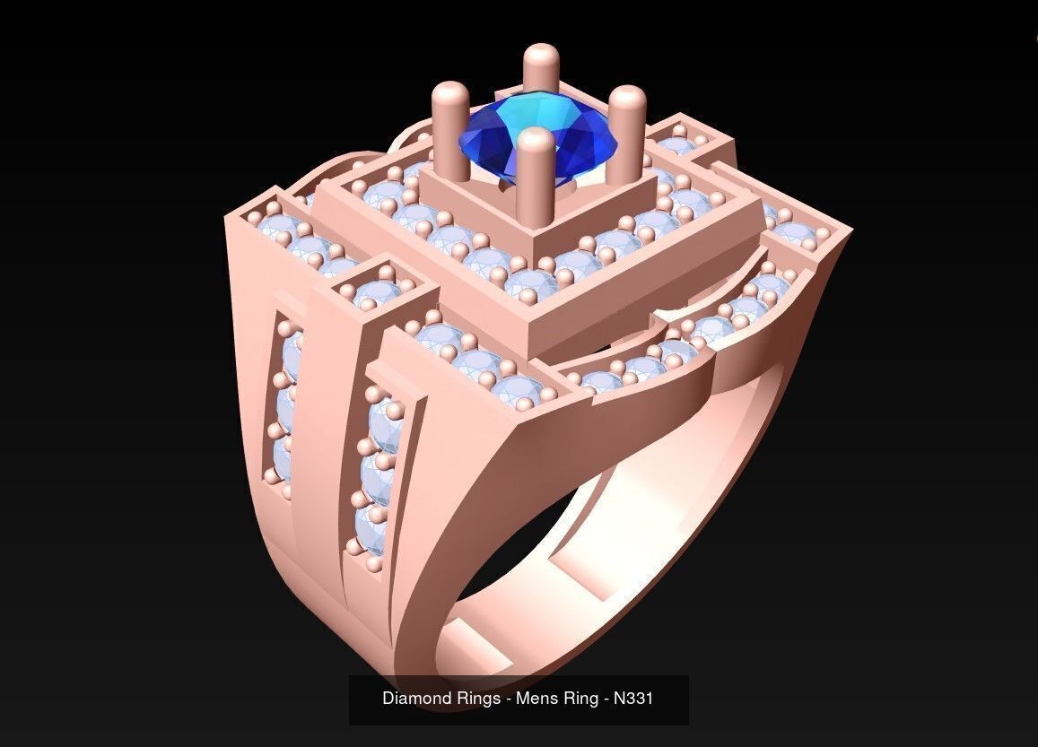 100 Mens Rings - Collection 3d Model - ME03 _88