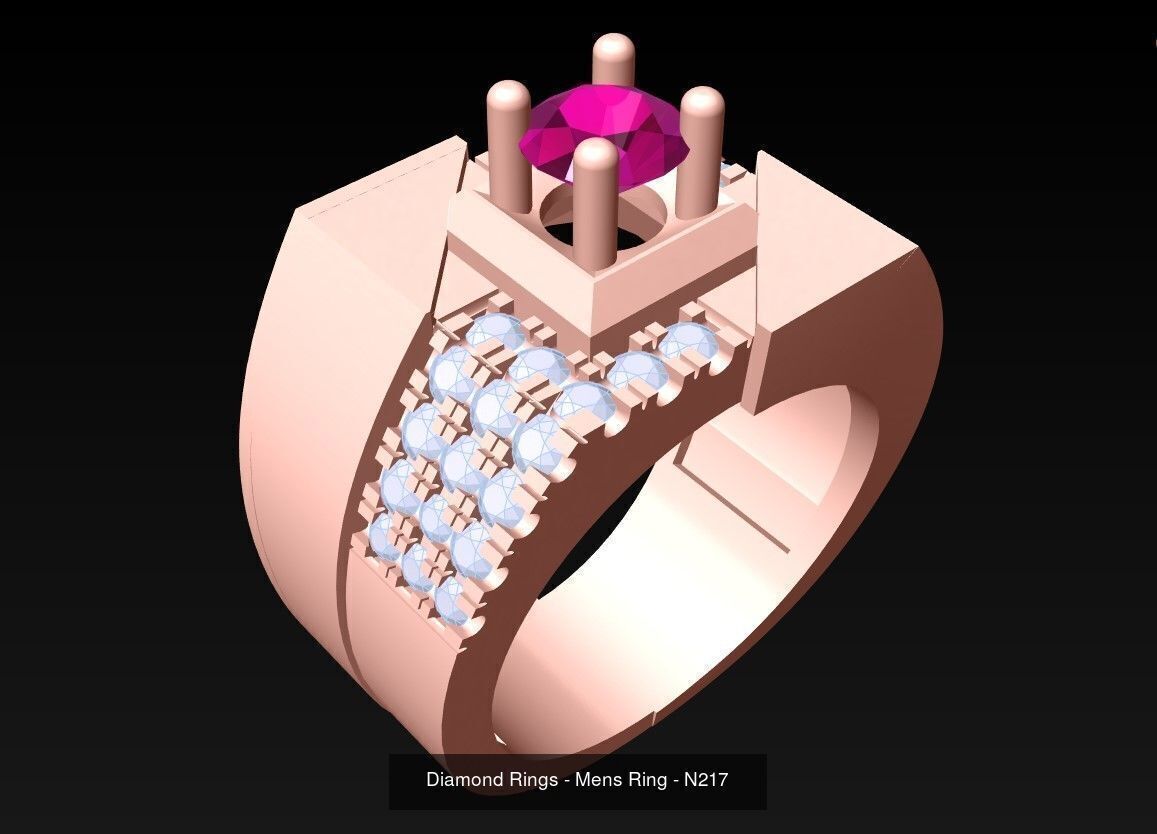 100 Mens Rings - Collection 3d Model - ME03 _117