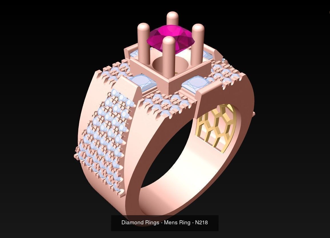 100 Mens Rings - Collection 3d Model - ME03 _115