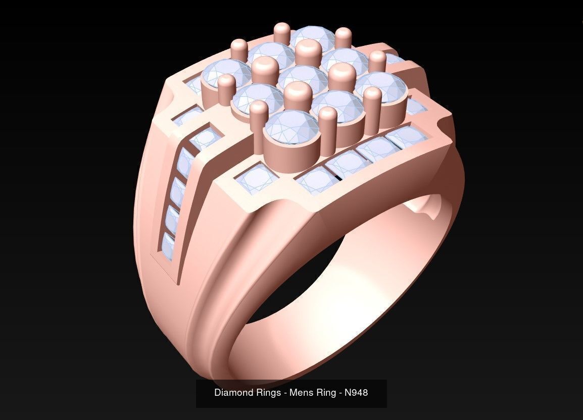 100 Mens Rings - Collection 3d Model - ME03 _95