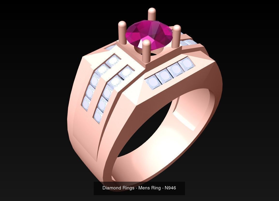 100 Mens Rings - Collection 3d Model - ME03 _100