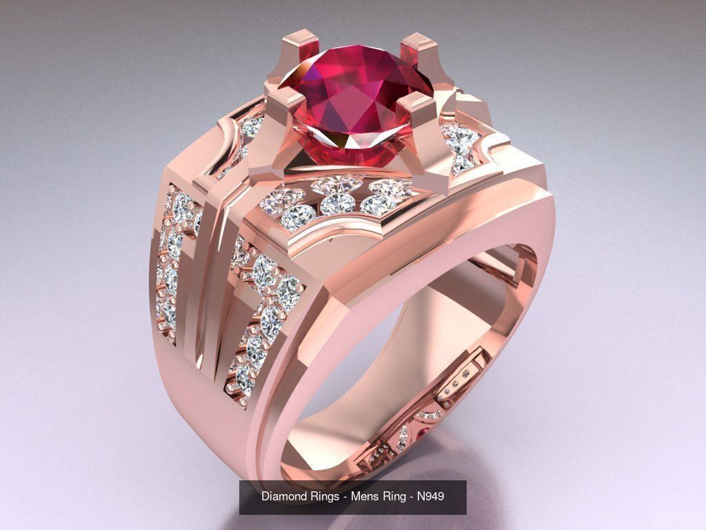 100 Mens Rings - Collection 3d Model - ME03 _109