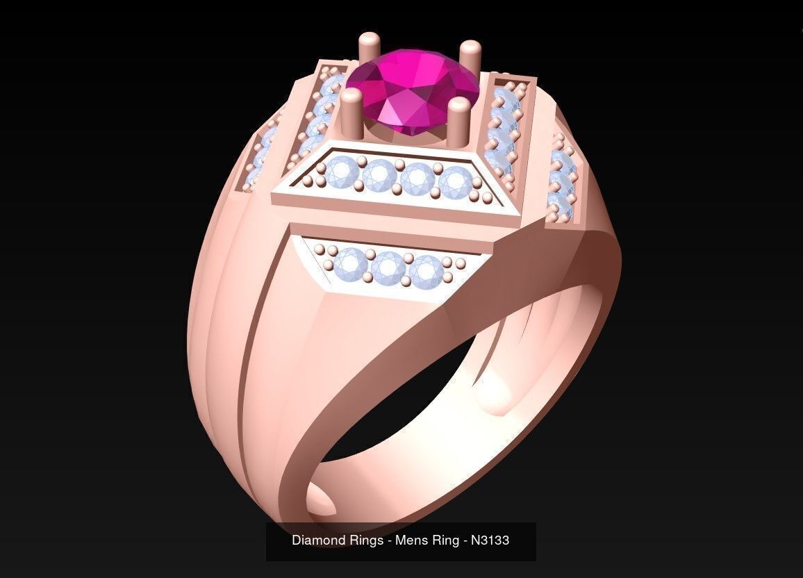 100 Mens Rings - Collection 3d Model - ME03 _78
