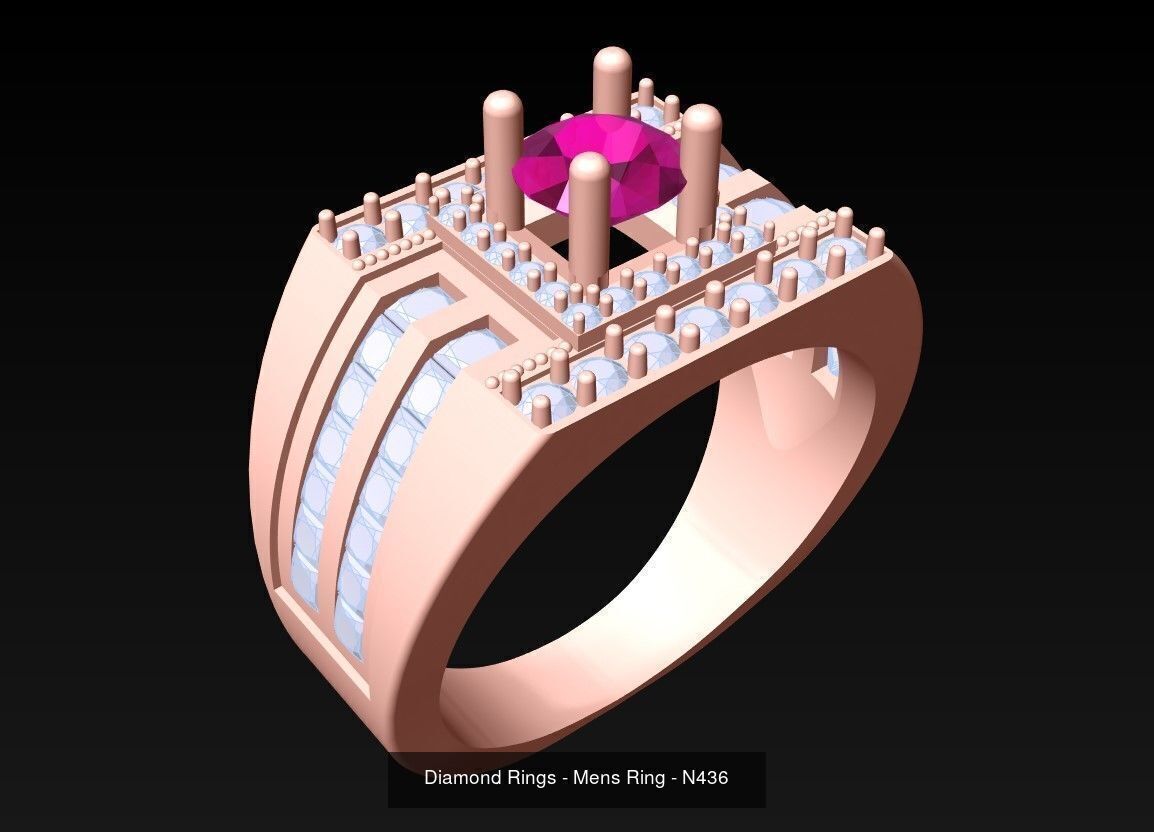 100 Mens Rings - Collection 3d Model - ME03 _94