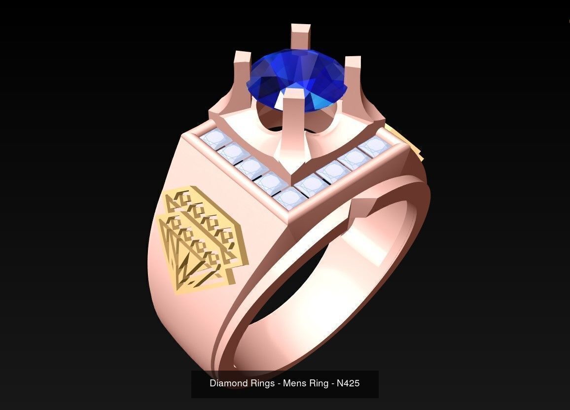 100 Mens Rings - Collection 3d Model - ME03 _96