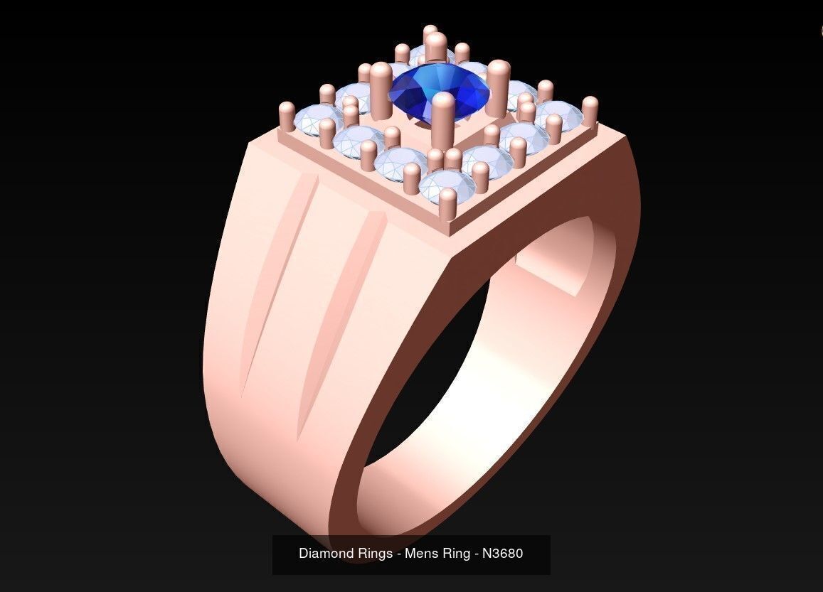 100 Mens Rings - Collection 3d Model - ME03 _44