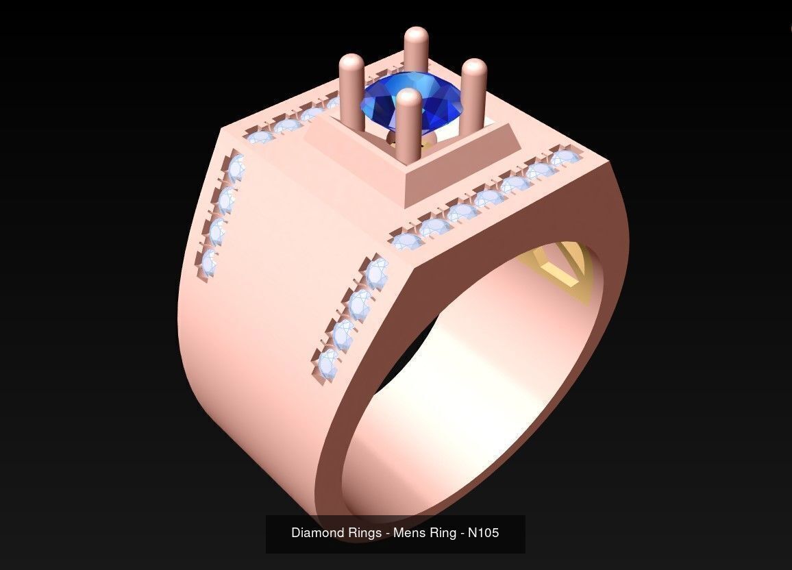 100 Mens Rings - Collection 3d Model - ME03 _79