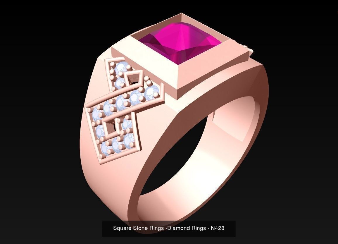 100 Mens Rings - Collection 3d Model - ME03 _114