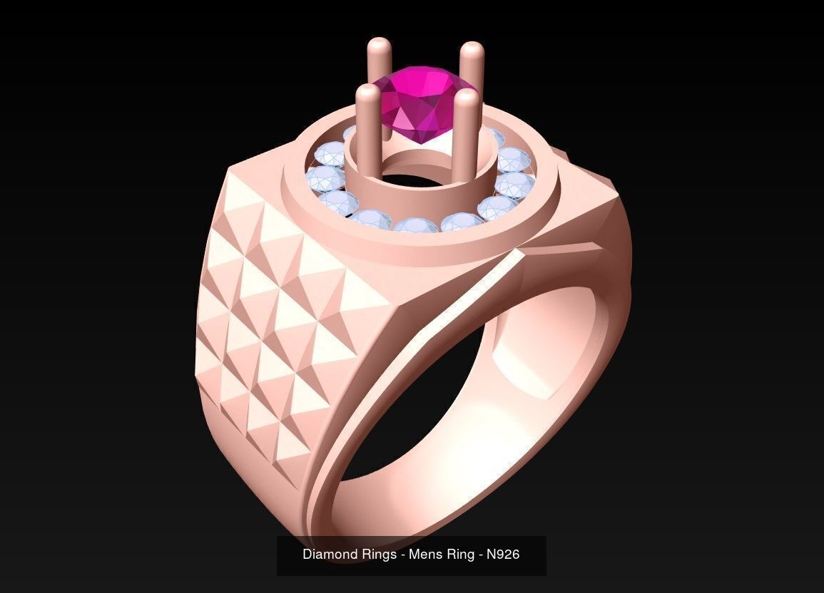 100 Mens Rings - Collection 3d Model - ME03 _72
