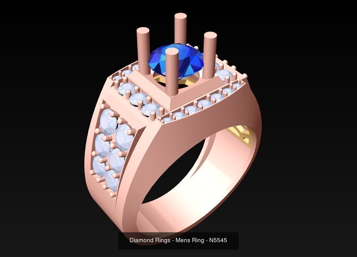 100 Mens Rings - Collection 3d Model - ME03 _54