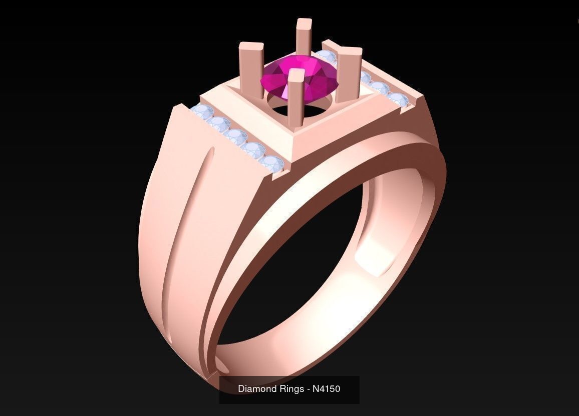 100 Mens Rings - Collection 3d Model - ME03 _57