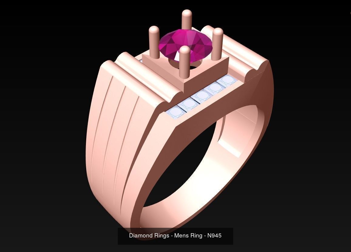 100 Mens Rings - Collection 3d Model - ME03 _99