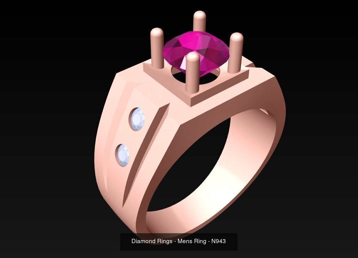 100 Mens Rings - Collection 3d Model - ME03 _48