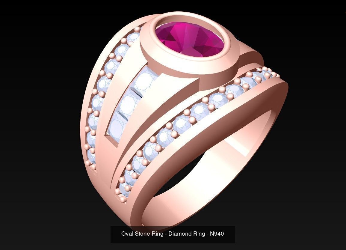 100 Mens Rings - Collection 3d Model - ME03 _113