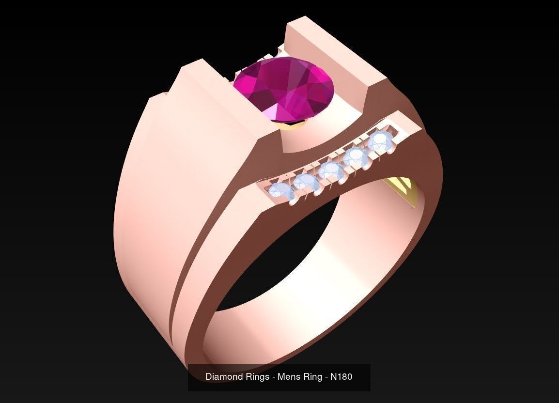 100 Mens Rings - Collection 3d Model - ME03 _53