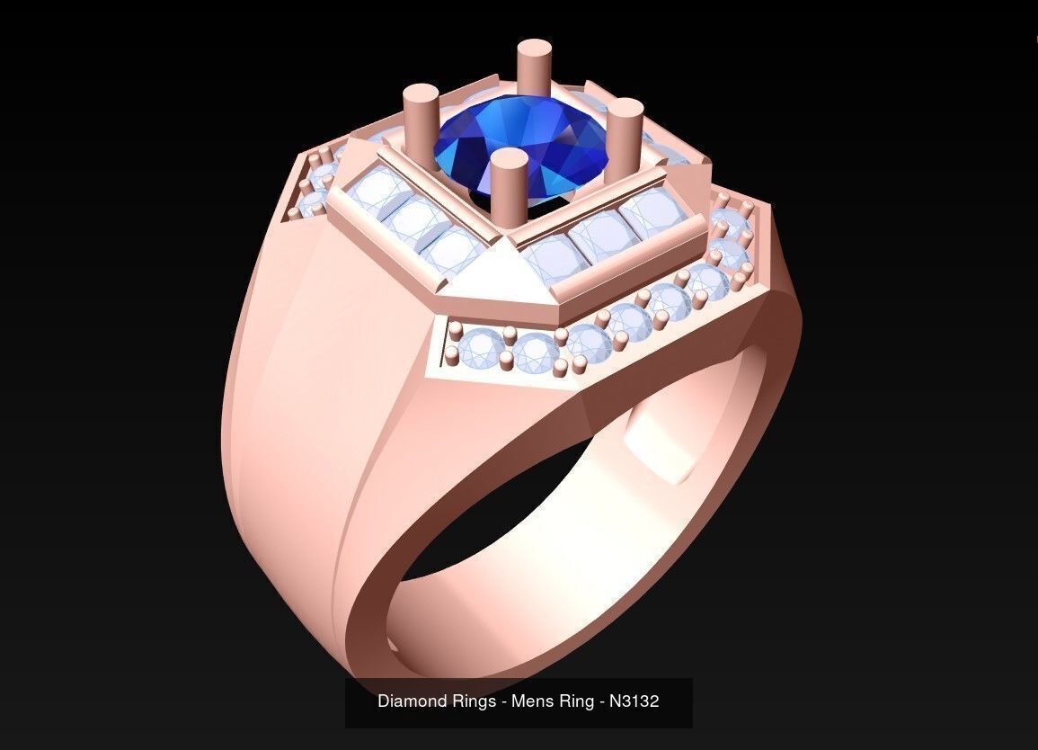 100 Mens Rings - Collection 3d Model - ME03 _106