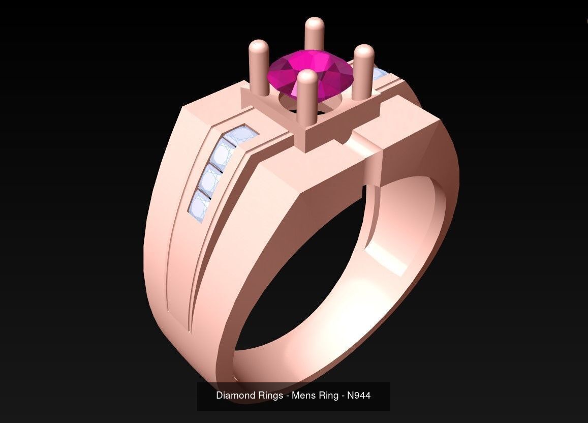 100 Mens Rings - Collection 3d Model - ME03 _98