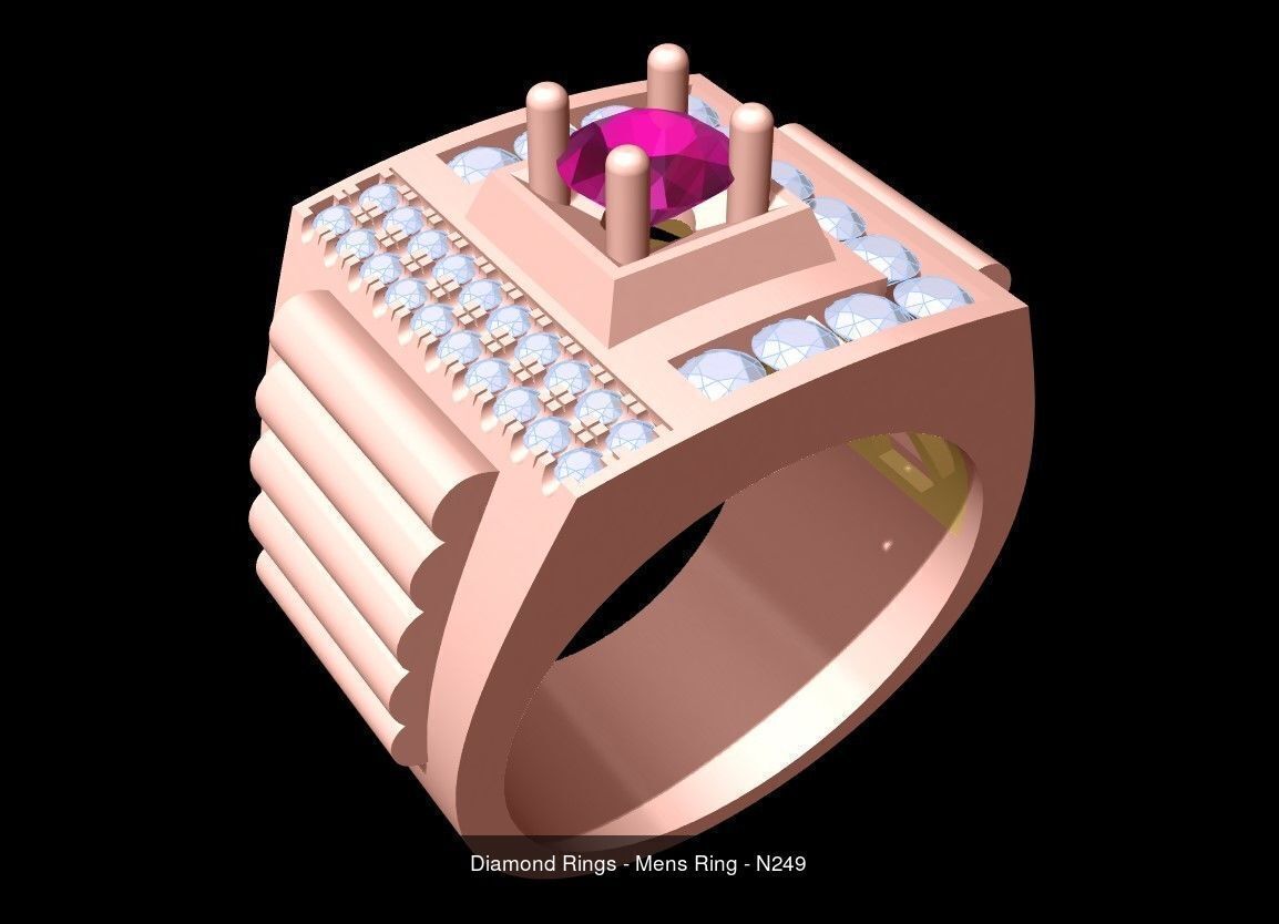 100 Mens Rings - Collection 3d Model - ME03 _108