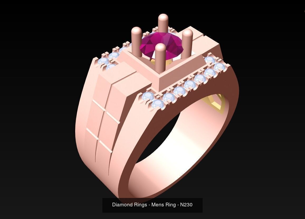 100 Mens Rings - Collection 3d Model - ME03 _74